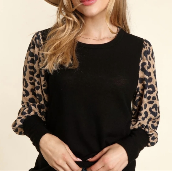 ❤️ New Leopard Sleeve Top - Picture 4 of 6